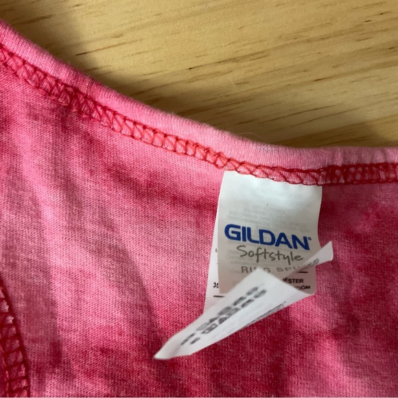 Gildan red/pink tie dye tank top size S - Picture 5 of 6